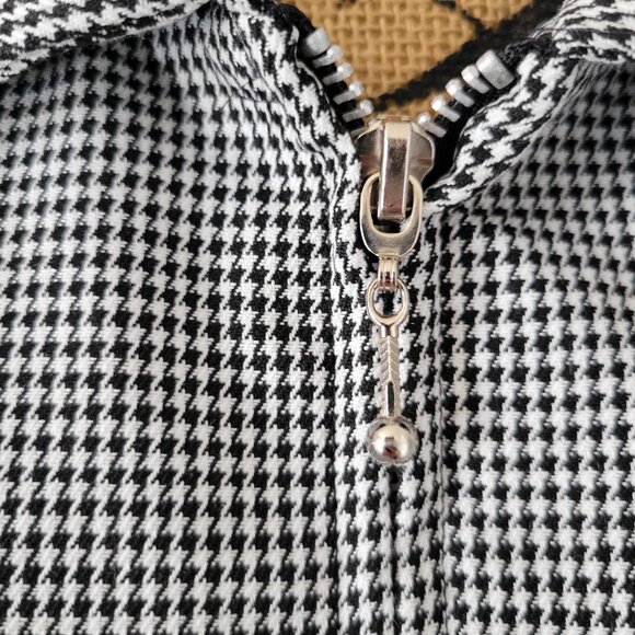 Michael Taylor Womens Houndstooth Jacket Black & White Zip Closure-S - Picture 7 of 9